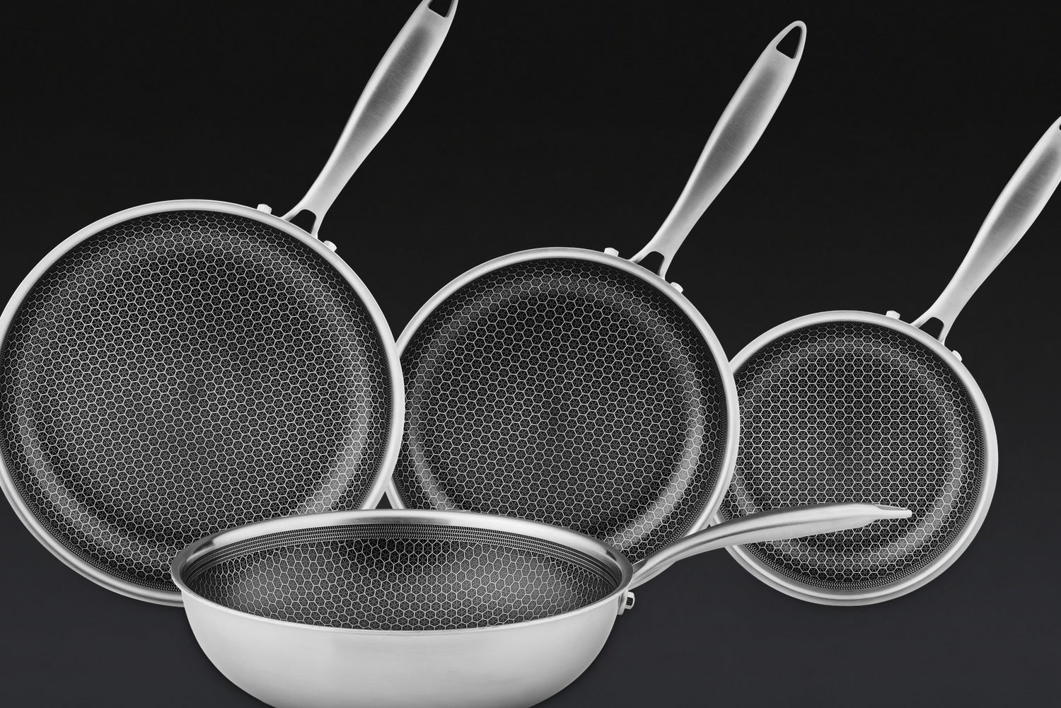 Hybride Pannenset 4-delig 20, 24, 28 cm + Wok PFAS-vrij